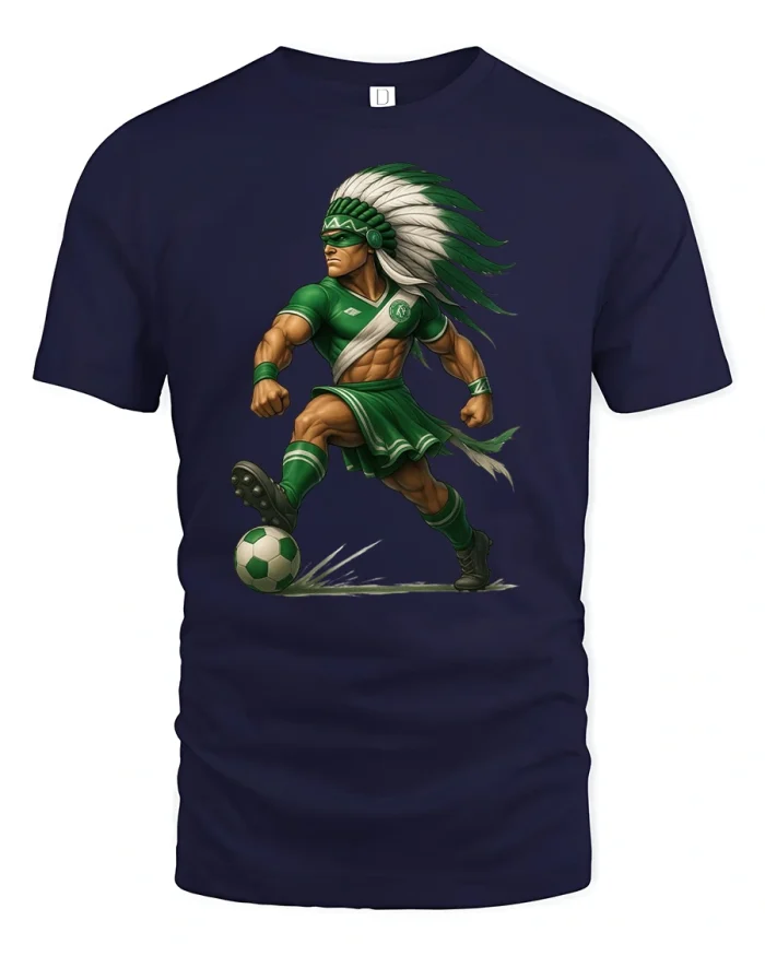 Tribal Soccer Warrior Tee - navy t-shirt on white background