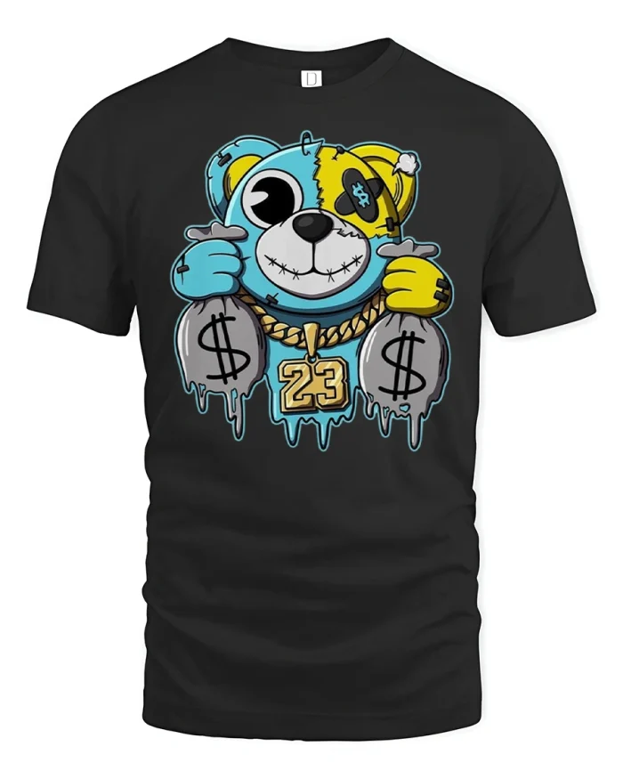 Money Bear Hip Hop Tee - black t-shirt on white background