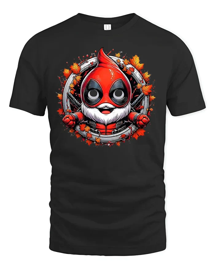 Funny Gnome Hero T-Shirt - black t-shirt on white background