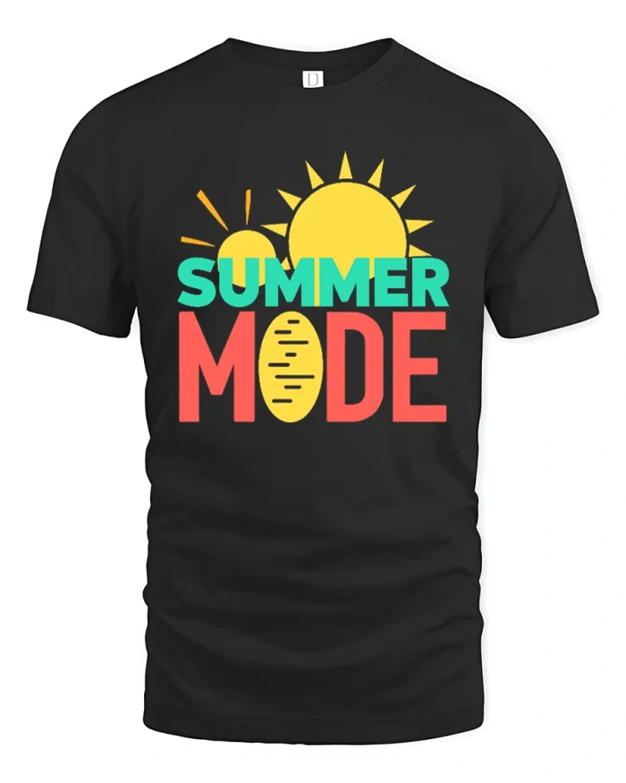 Summer Mode Vibes Graphic T-Shirt - black t-shirt on white background