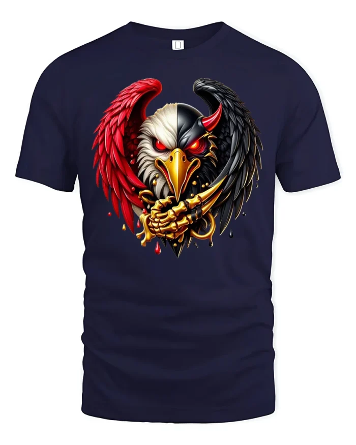 Fierce Eagle Warrior Tee - navy t-shirt on white background