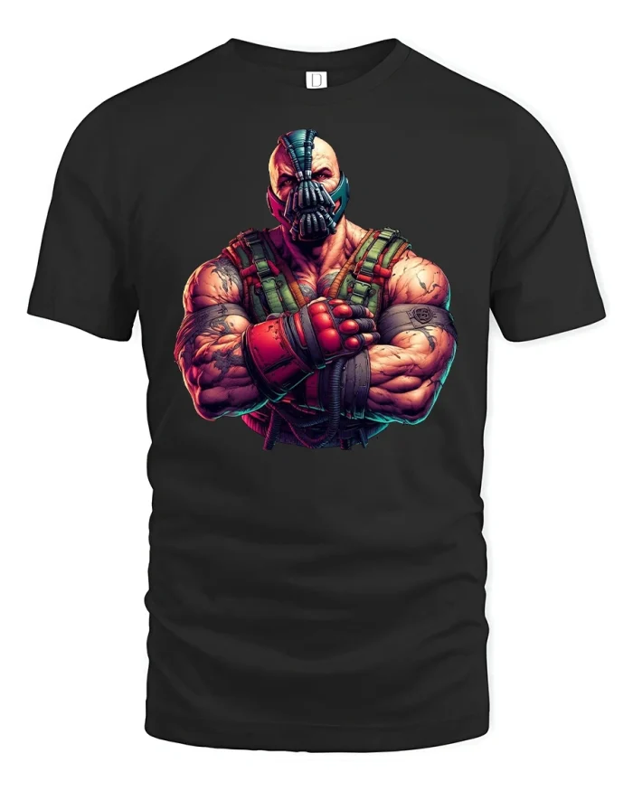 Masked Villain Power Graphic Tee - black t-shirt on white background