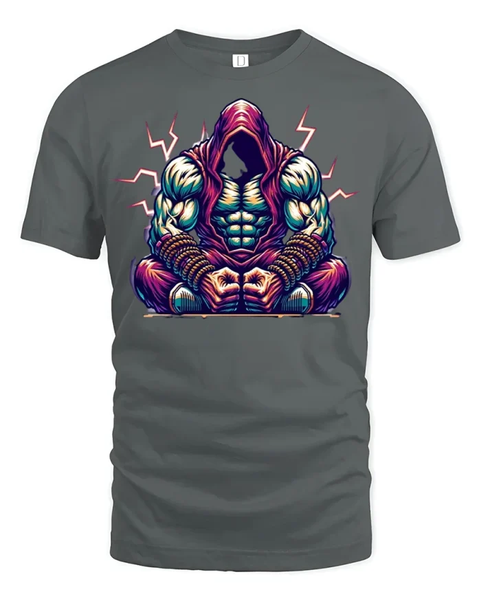 Psychedelic Wizard T-Shirt - gray t-shirt on white background