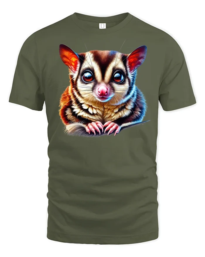 Sugar Glider Graphic Tee - military green t-shirt on white background