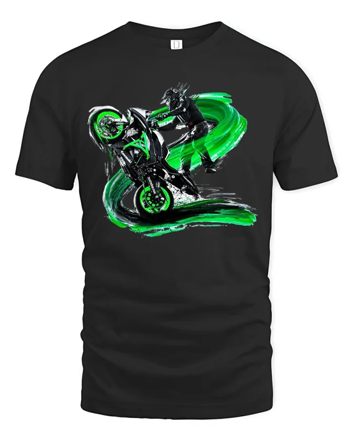 Extreme Motorbike Stunt Rider T-Shirt - black t-shirt on white background