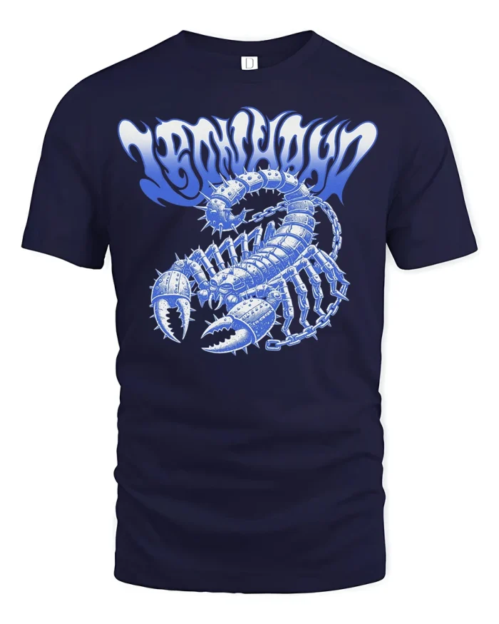 Cyber Scorpion Battle Armor T-Shirt - navy t-shirt on white background