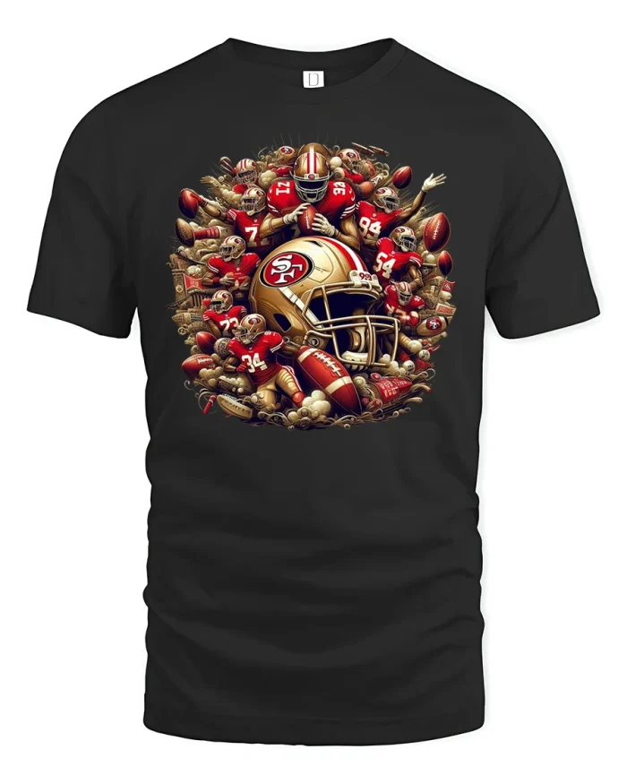 Gridiron Warriors Football Team Power Graphic T-Shirt - black t-shirt on white background