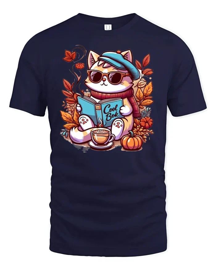 Samurai Demon Warrior Skull Katana Graphic T-Shirt - navy t-shirt on white background