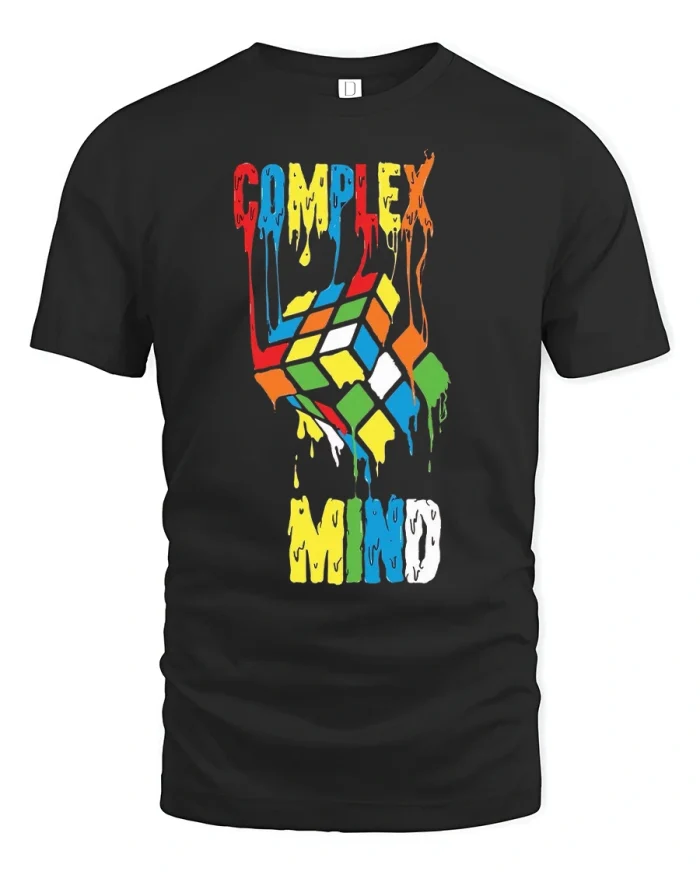 Complex Mind Melting Puzzle Cube Graphic Tee for Bold Style - black t-shirt on white background