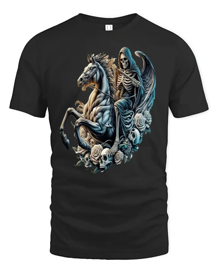 Product - black t-shirt on white background