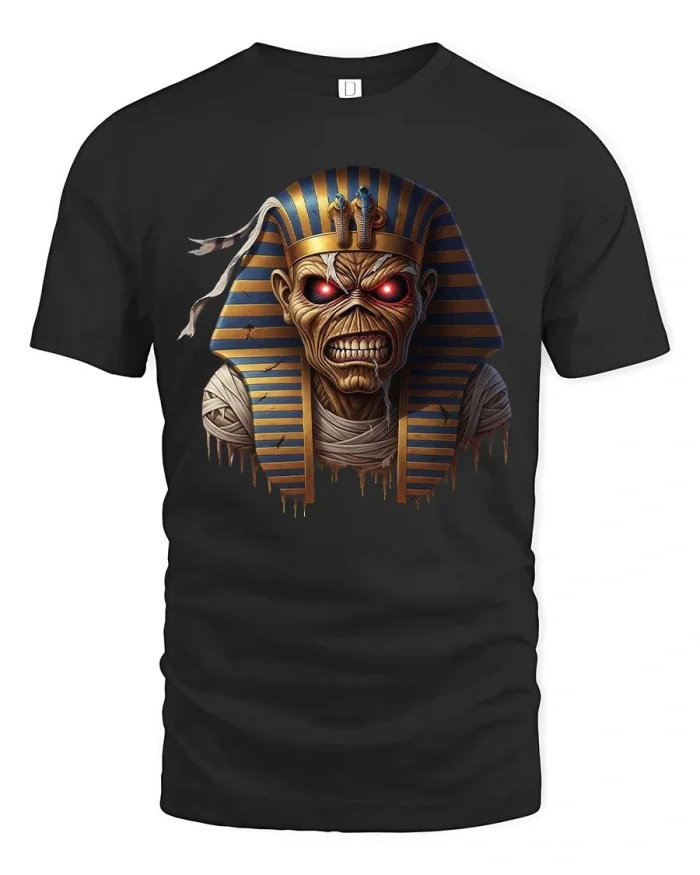 Undead Pharaoh Mummy Horror Graphic T Shirt - black t-shirt on white background