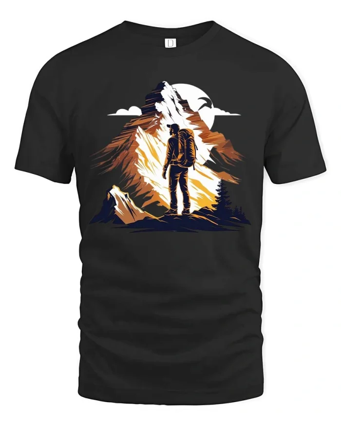 Product - black t-shirt on white background