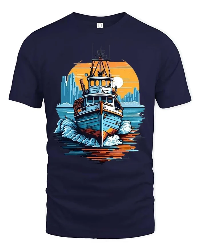 Product - navy t-shirt on white background