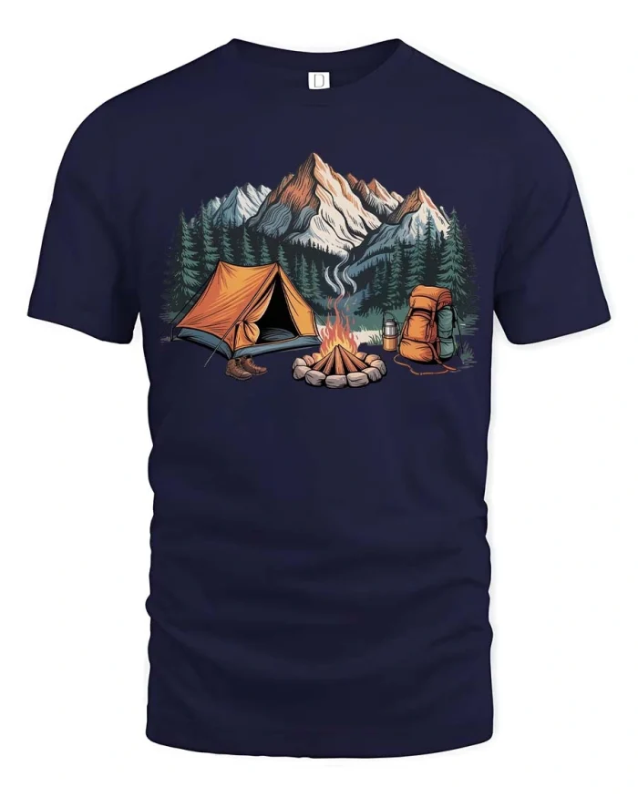 Product - navy t-shirt on white background