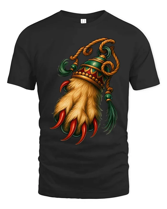 Mystic Beast Claw T Shirt Fantasy Warrior Totem Design - black t-shirt on white background